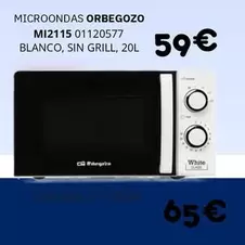 Orbegozo - Microondas Blanco, Sin Grill