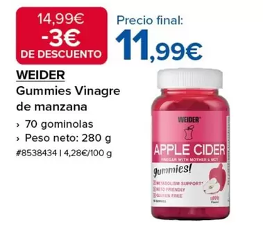 Weider - Gummies Vinagre De Manzana