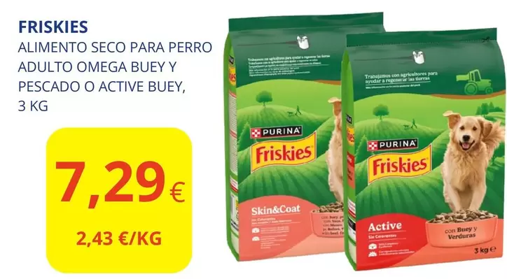 Purina - Friskies Alimento Seco Para Perro Adulto Omega Y Pescado O Active Buey