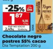 Dia Temptation - Chocolate Negro Postres 55% Cacao 