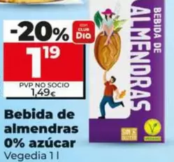 Vegedia - Bebida De Almendras 0% Azúcar 