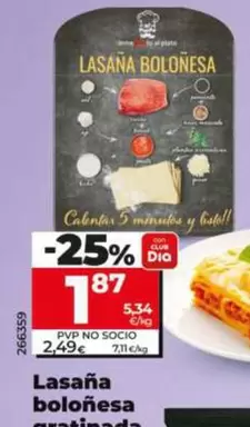 Dia Al Punto - Lasaña Boloñesa Gratinada 