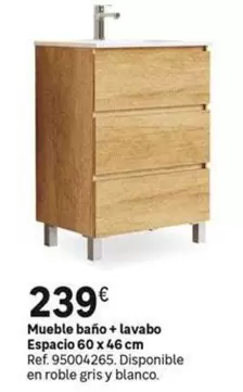 Blanco - Mueble Bano + Lavabo Espacio 60 X 46 Cm