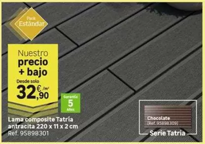 Solo - Lama Composite Tatria Antracita 220x11x2 Cm