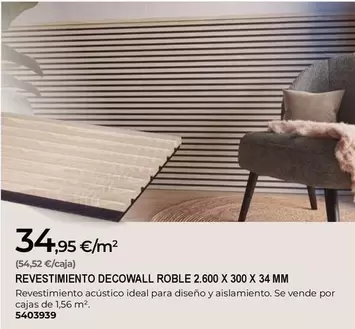 Decowall - Revestimiento  Roble 2,600 X 300 X 34 Mm