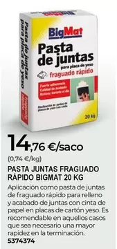 Bigmat - Pasta Juntas Fraguado