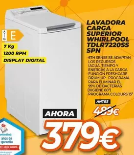 Whirlpool - Lavadora Carga Superior 
