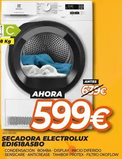 Electrolux - Secadora EDI618A5BO