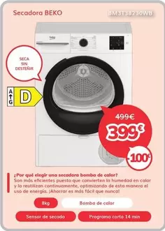 Beko - Secadora BM3T38230WB 