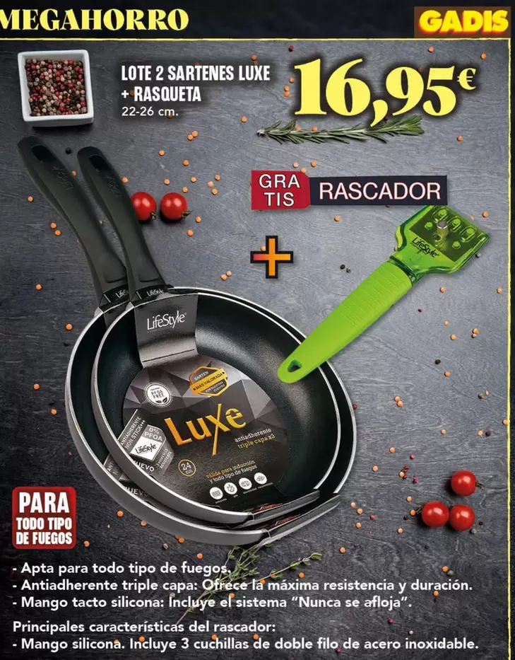 Luxe - Lote 2 Sartenes + Raguleta