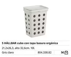 Claro - 5 Hallbar Cubo Con Tapa Basura Orgánica