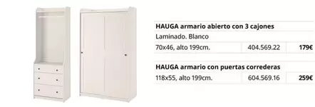 Blanco - Hauga Armario Aberto Con 3 Cajones