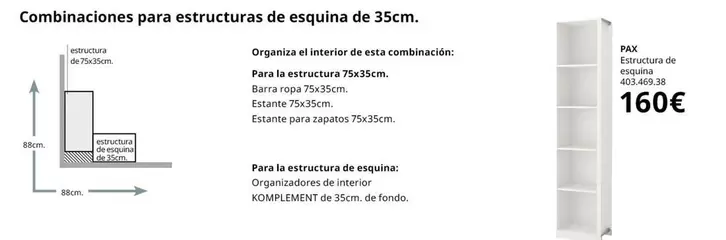 esquina - Combinaciones Para Estructuras De Esquina De 35cm