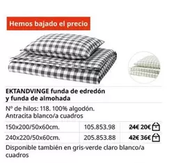 antracita - Funda De Edredón Y Funda De Almohada