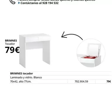 brimmes - Tocador Laminado Y Vidrio. Blanco
