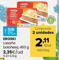 Eroski - Lasaña Boloñesa