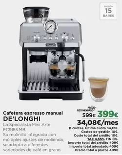 De'Longhi - Cafetera Espresso Manual