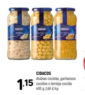 Cidacos - Alubias Cocidas, Garbanzos Cocidos O Lenteja Cocida