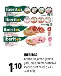Ibéritos - Crema De Jamon, Jamon York, Pate Crema Surtido O Iberico Surtido
