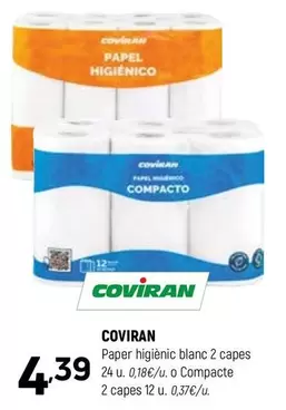 coviran - Paper Higienic Blanc 2 Capes O Compacte