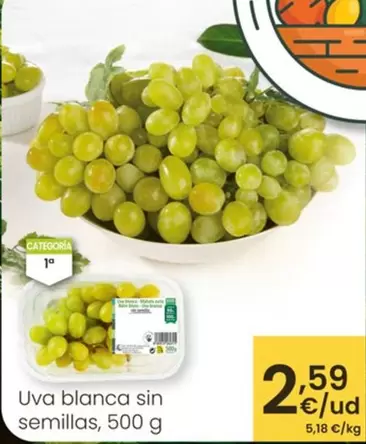 Uva Blanca Sin Semillas
