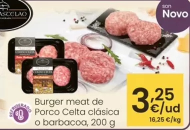 Burger Meat De Porco Celta Clásica O Barbacoa
