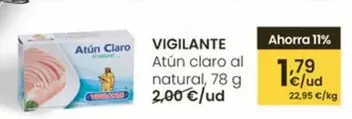 Vigilante - Atun Claro Al Natural, 78 G