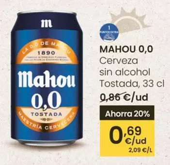 Mahou - 0,0 Cerveza Sin Alcohol Tostada