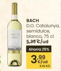 Bach - D.O. Catalunya, Semidulce, Blanco