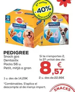 Pedigree - Snack Perro Dentastix Packs 56 Uds. Pequeño, Mediano O Grande