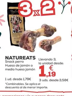Natureats - Snack Perro Hueso De Jamón O Medio Hueso Jamón