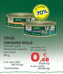 True Origins Wild - Húmedo Gato Con Fruta 