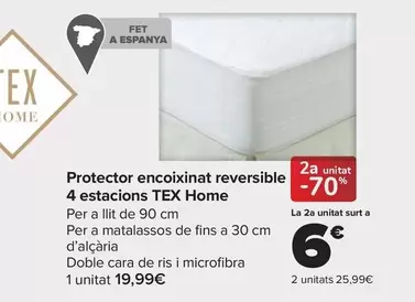 Tex Home - Protector Acolchado Reversible 4 Estaciones