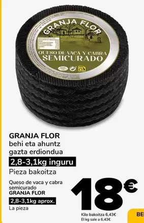 Granja Flor - Queso De Vaca Y Cabra Semicurado