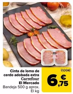 Carrefour El Mercado - Cinta De Lomo De Cerdo Adobada Extra 