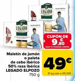 Legado ElPozo - Maletin De Jamon O Paleta De Cebo Iberico 50% Raza Iberica