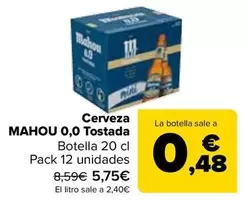 Mahou - Cerveza 0,0 Tostada