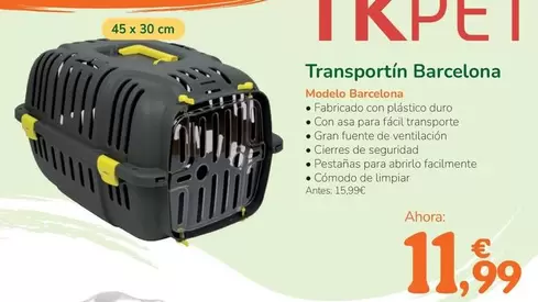 Tk-Pet - Transportín Barcelona