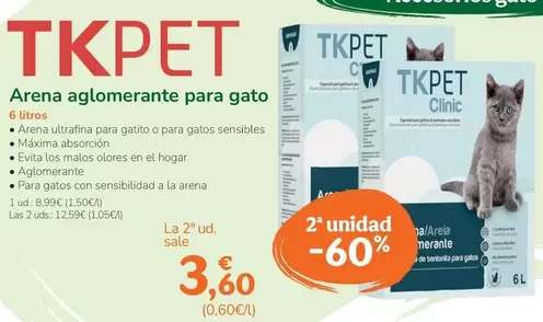 Tk-Pet - Arena Aglomerante Para Gato