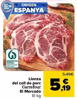 Carrefour El Mercado - Chuleta De Aguja De Cerdo