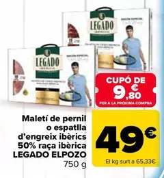 Legado ElPozo - Maletin De Jamon O Paleta De Cebo Iberico 50% Raza Iberica