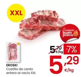 Eroski - Costilla De Cerdo Entera Al Vacio XXL