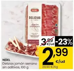 Noel - Delizias Jamón Serrano Sin Aditivos, 100 G