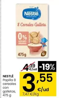 Nestlé - Papilla 8 Cereales Con Galletas, 475 G