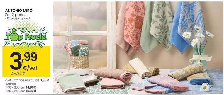 Antonio Miro - Set 2 Paños Rizo O Jacquard