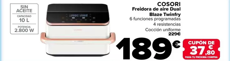 Cosori - Freidora De Aire Dual Blaze Twinfry