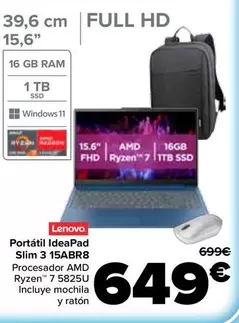 Lenovo - Portatil Ideapad Slim 3 15ABR8