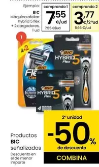 BIC - Maquina Afeitar Hybrid 5 Flex + 2 Cargadores, 1 Ud