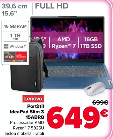 Lenovo - Portátil Ideapad Slim 3 15ABR8