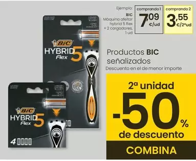 BIC - Máquina Afeitar Hybrid 5 Flex + 2 Cargadores, 1 Ud